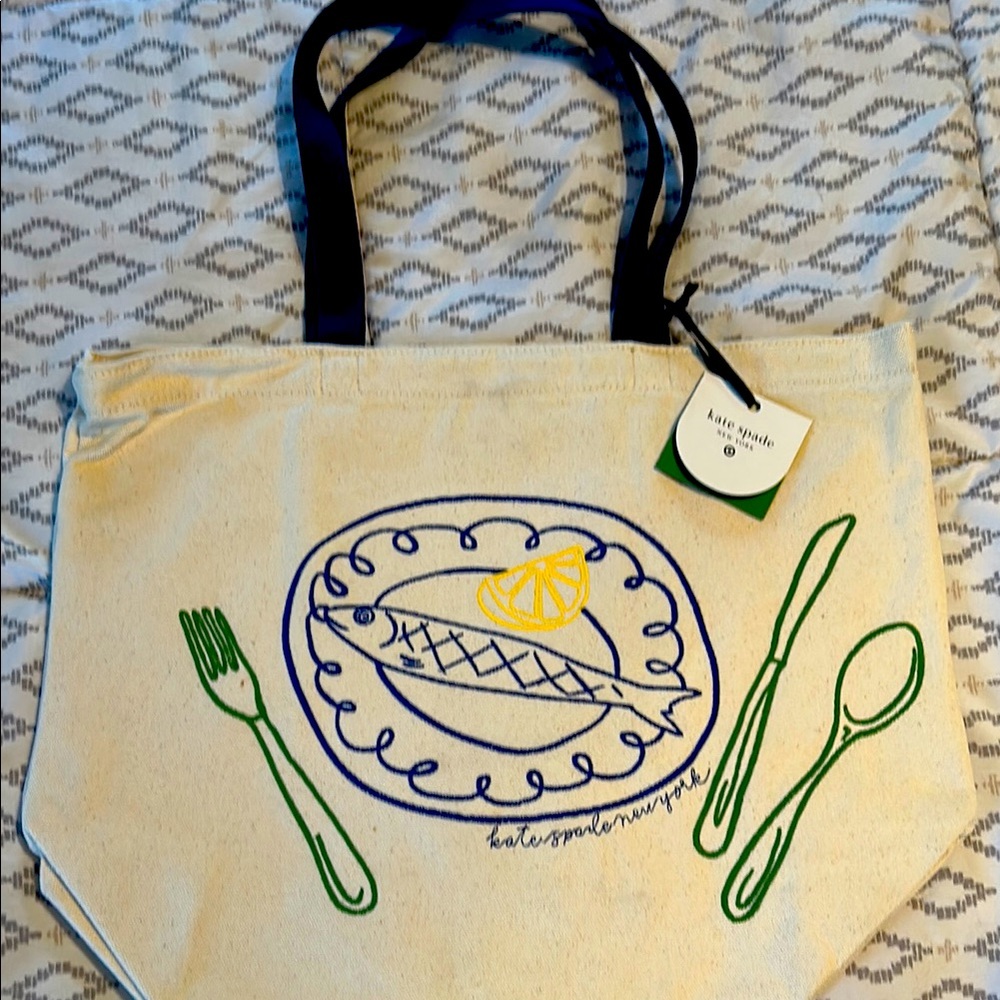 Kate Spade Canvas Tote with Fish Design 🐟